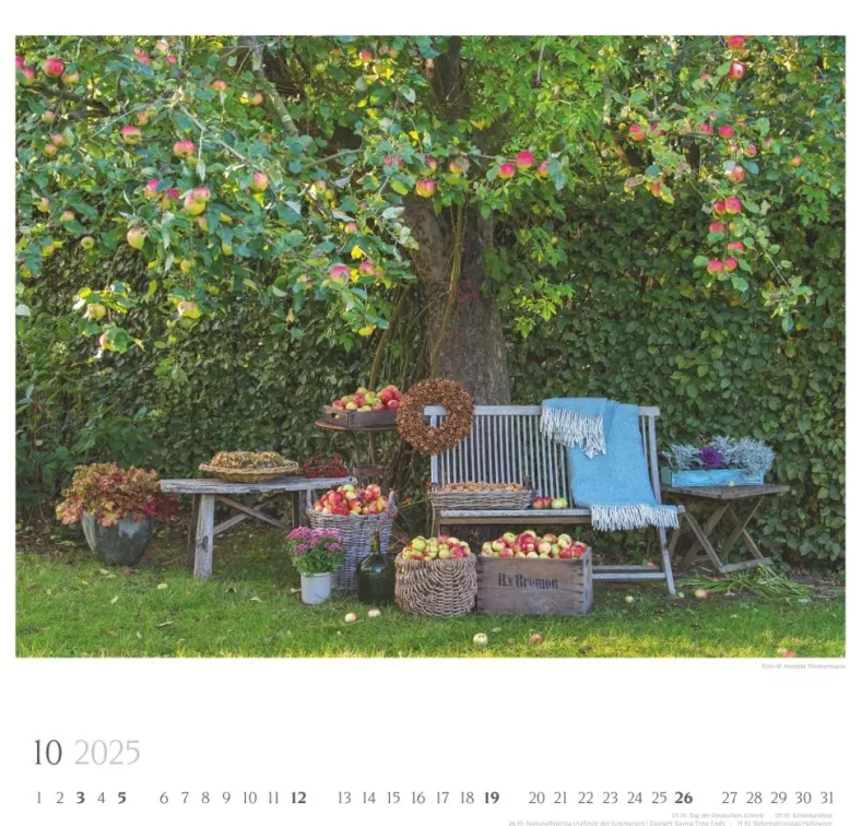 Weingarten Bauerngarten Kalender 2025