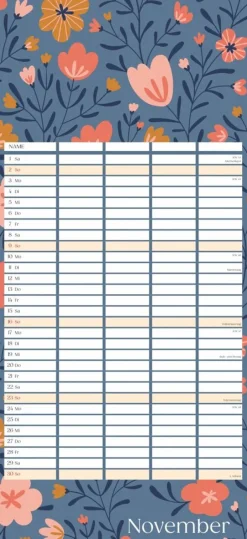 Weingarten Floral Total Familienplaner 2025