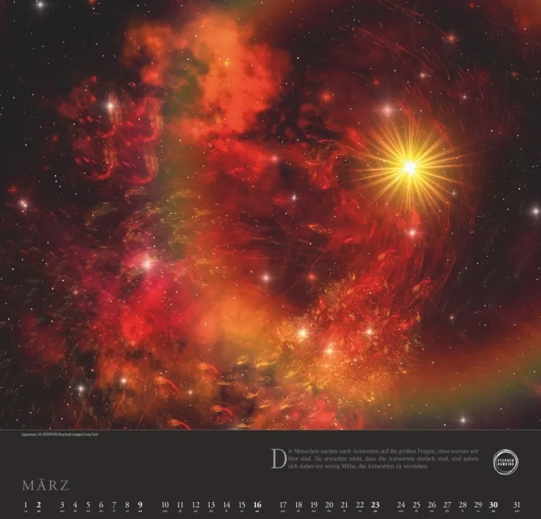 Weingarten Stephen Hawking Kalender 2025
