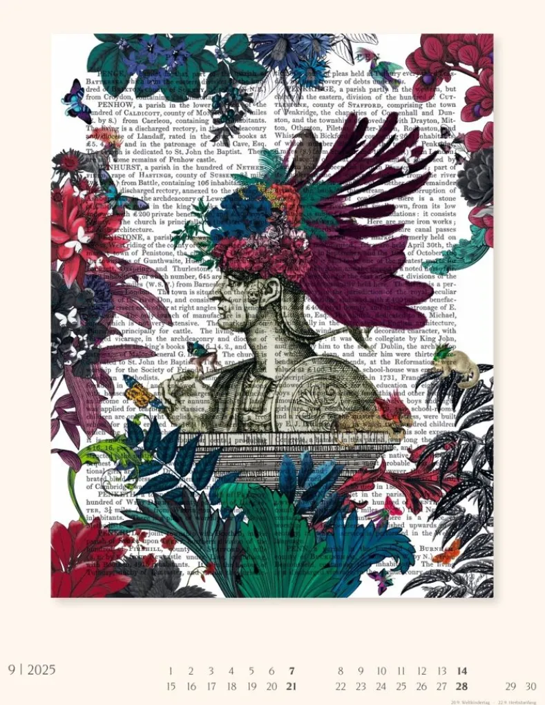 Weingarten Vintage Book Art Kalender 2025